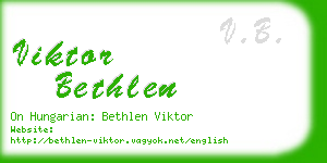 viktor bethlen business card